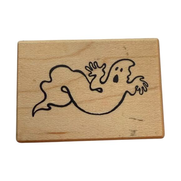 PSX Vintage 1997 Halloween Ghost B-2130 Rubber Stamp - Picture 1 of 3